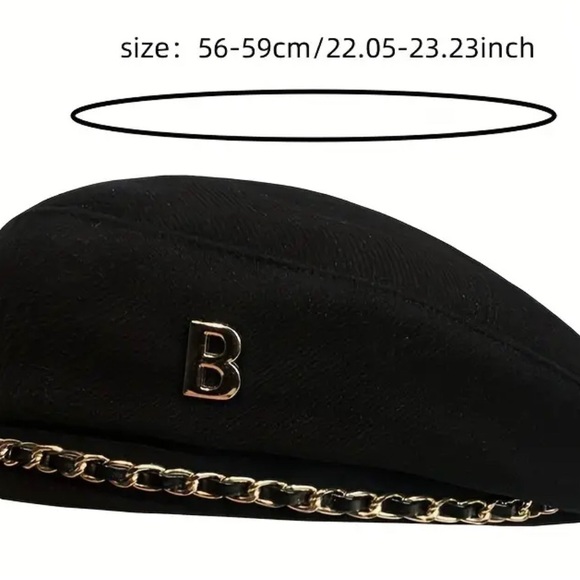 Black Chain-Embellished Cap - Picture 3 of 3
